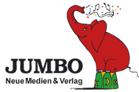 Das Logo des JUMBO Verlages. Darauf zu sehen ist ein Elefant und der Name des Verlages "JUMBO - Neue Medien und Verlags GmbH" 