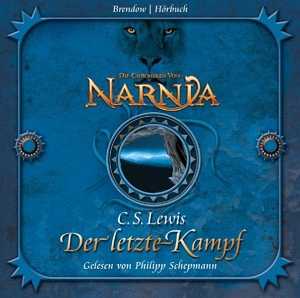 Das Hörbuchcover von "Der letzte Kampf" Band 7 der Narnia-Reihe.